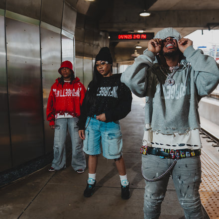 " Rockstar Diamond " Cropped Hoodie