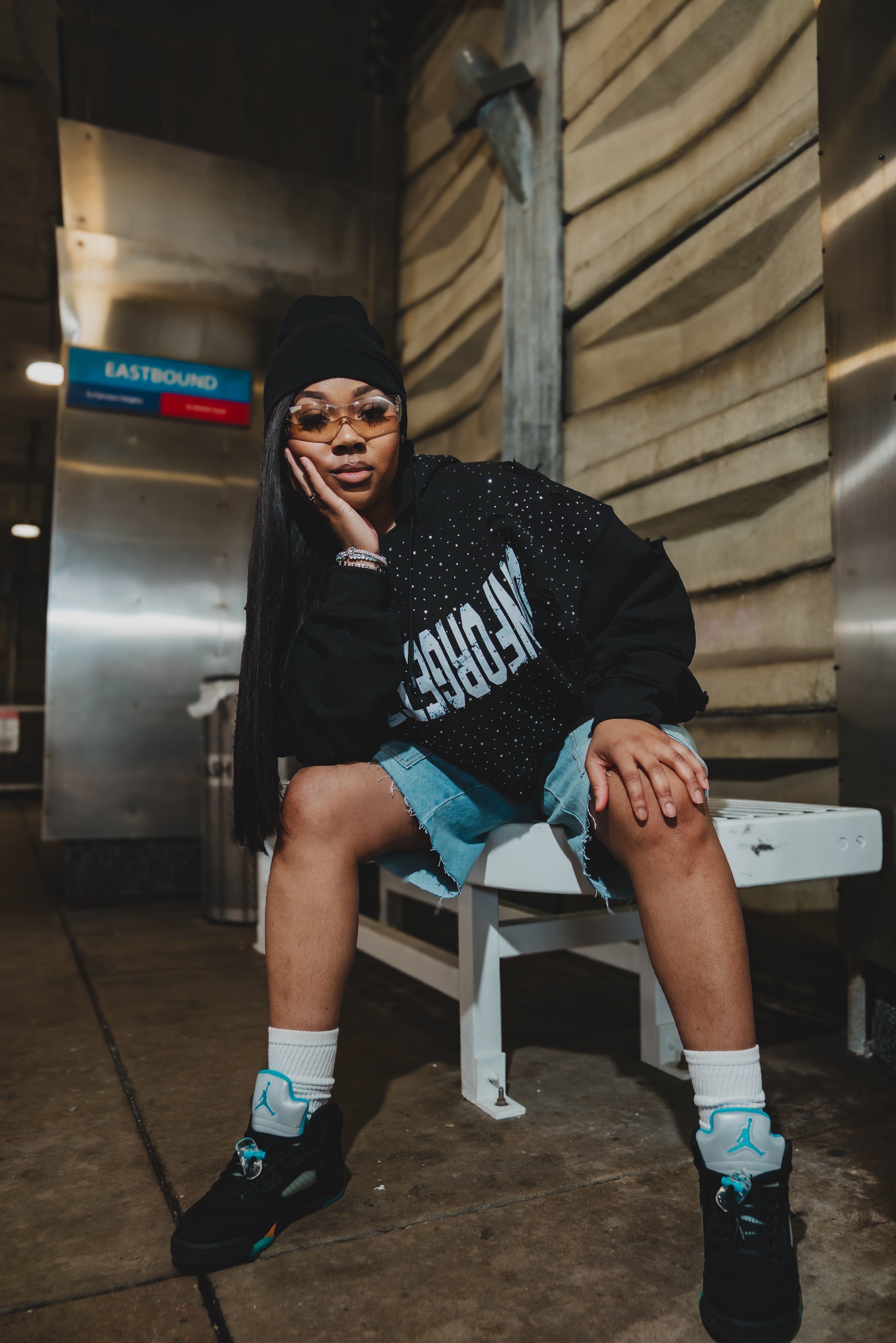 " Rockstar Diamond " Cropped Hoodie
