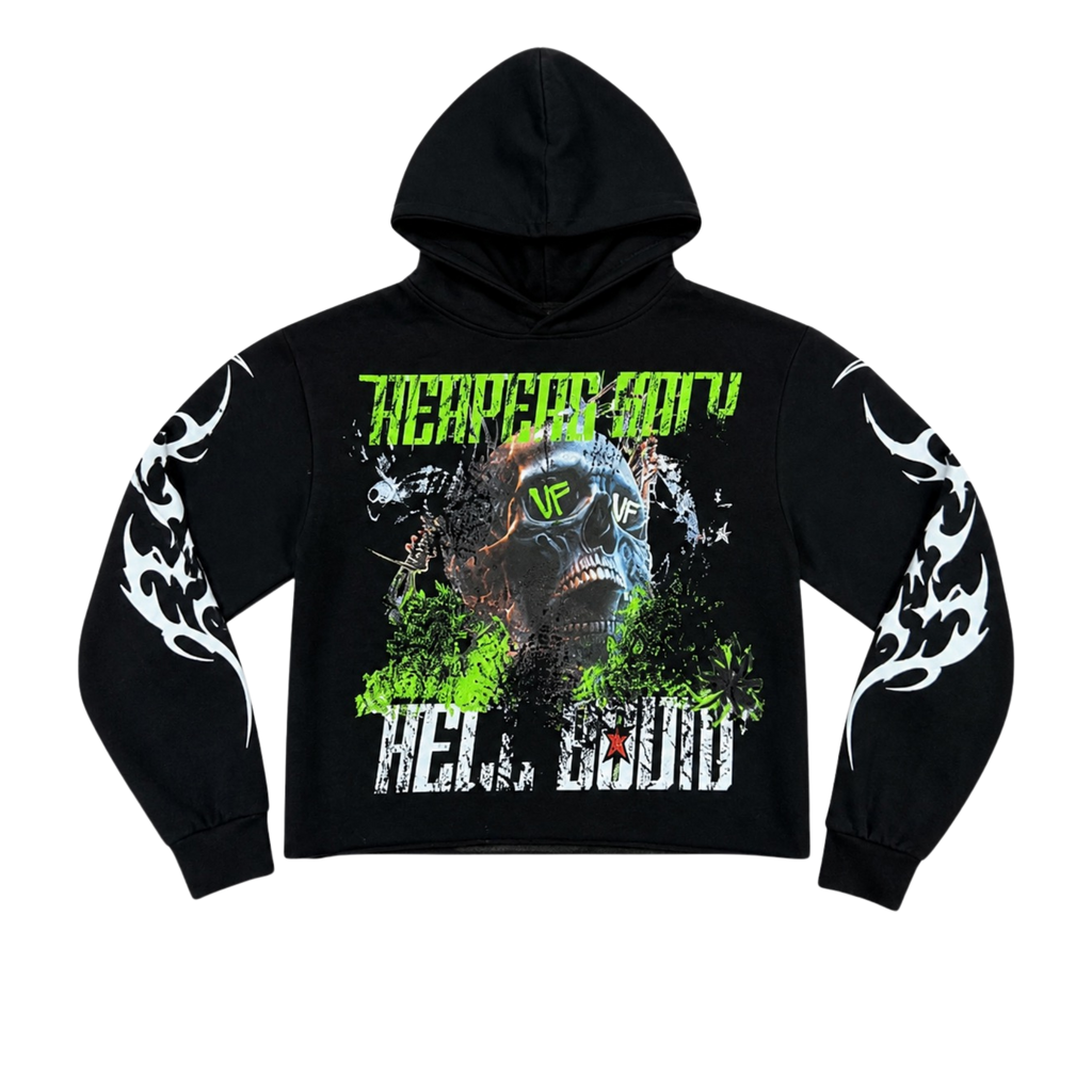 "Hell Bound" Heavyweight Cropped Hoodie